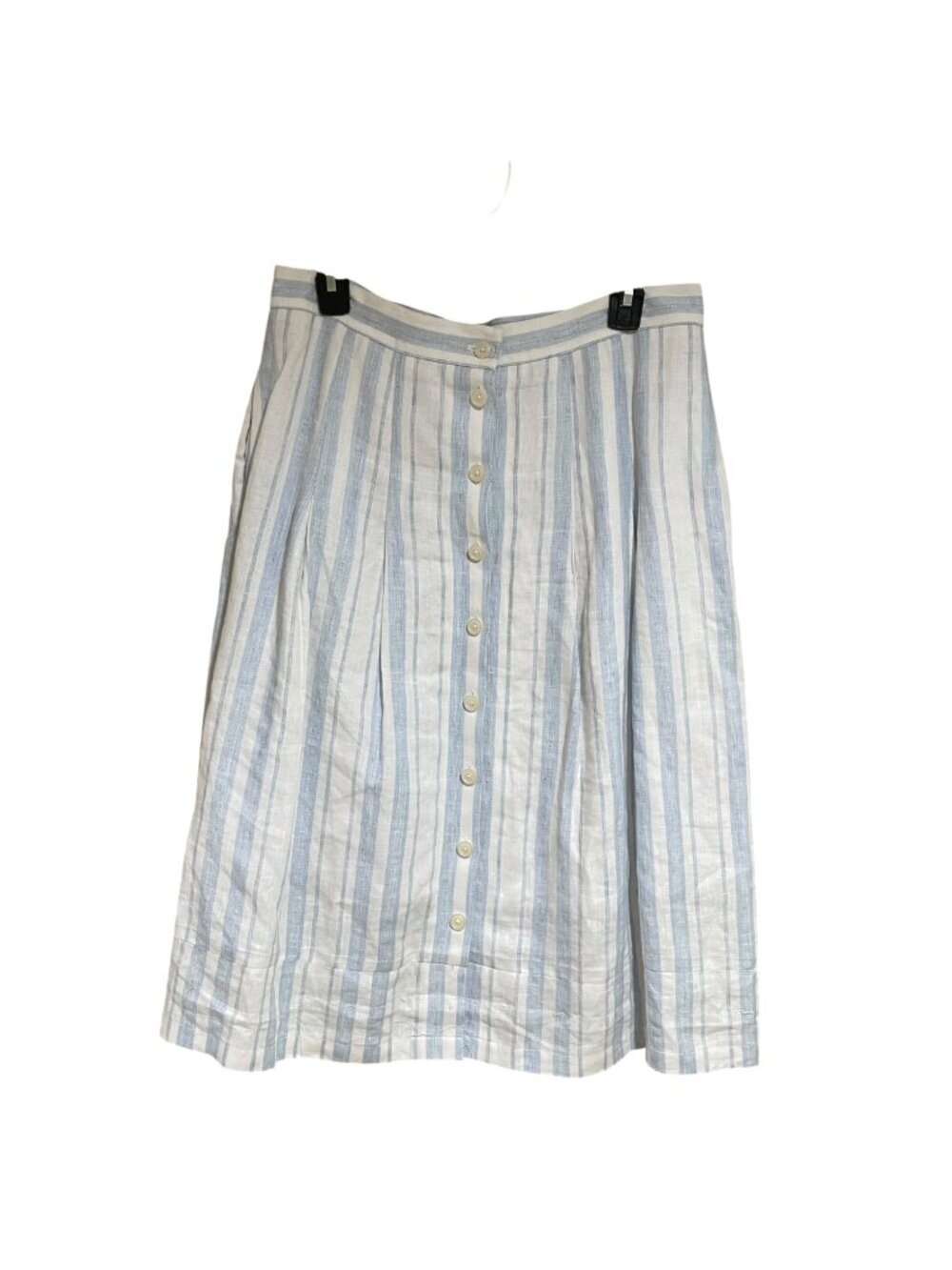 Brooks brothers button front linen blend striped skirt